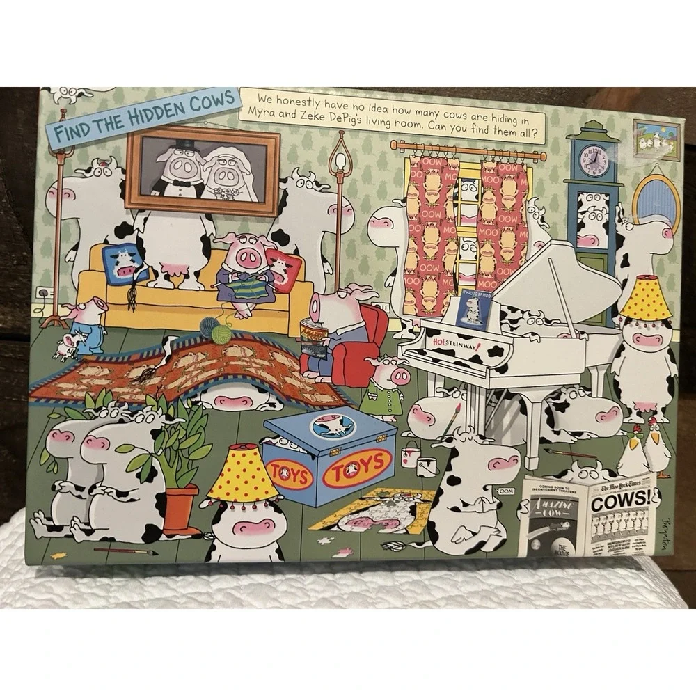 Hidden Cows 1000 Piece Jigsaw‎ Puzzle Workman New